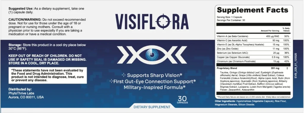 visiflora supplement facts label